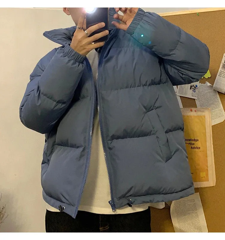 Aidase Winter Harajuku Short Puffer Jacket Men Short Parkas Casual Kpop Bubble Jackets Mens Streetwear Korean Fashions Coats