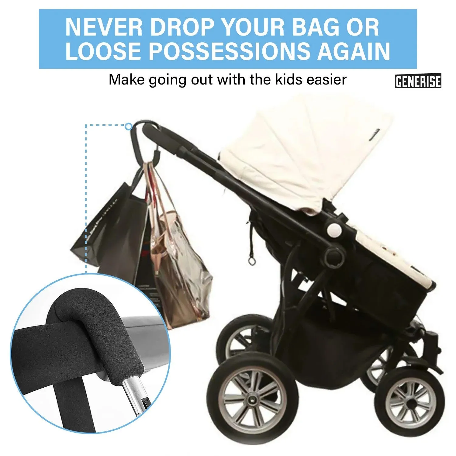 Baby Bag - Buggy Pram Clip - 10kg Load Capacity