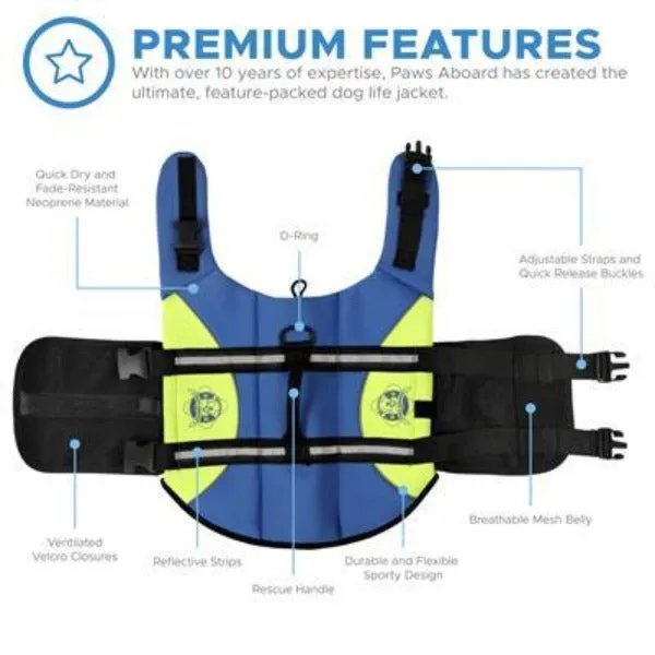 Blue & Yellow Neoprene Life Jacket