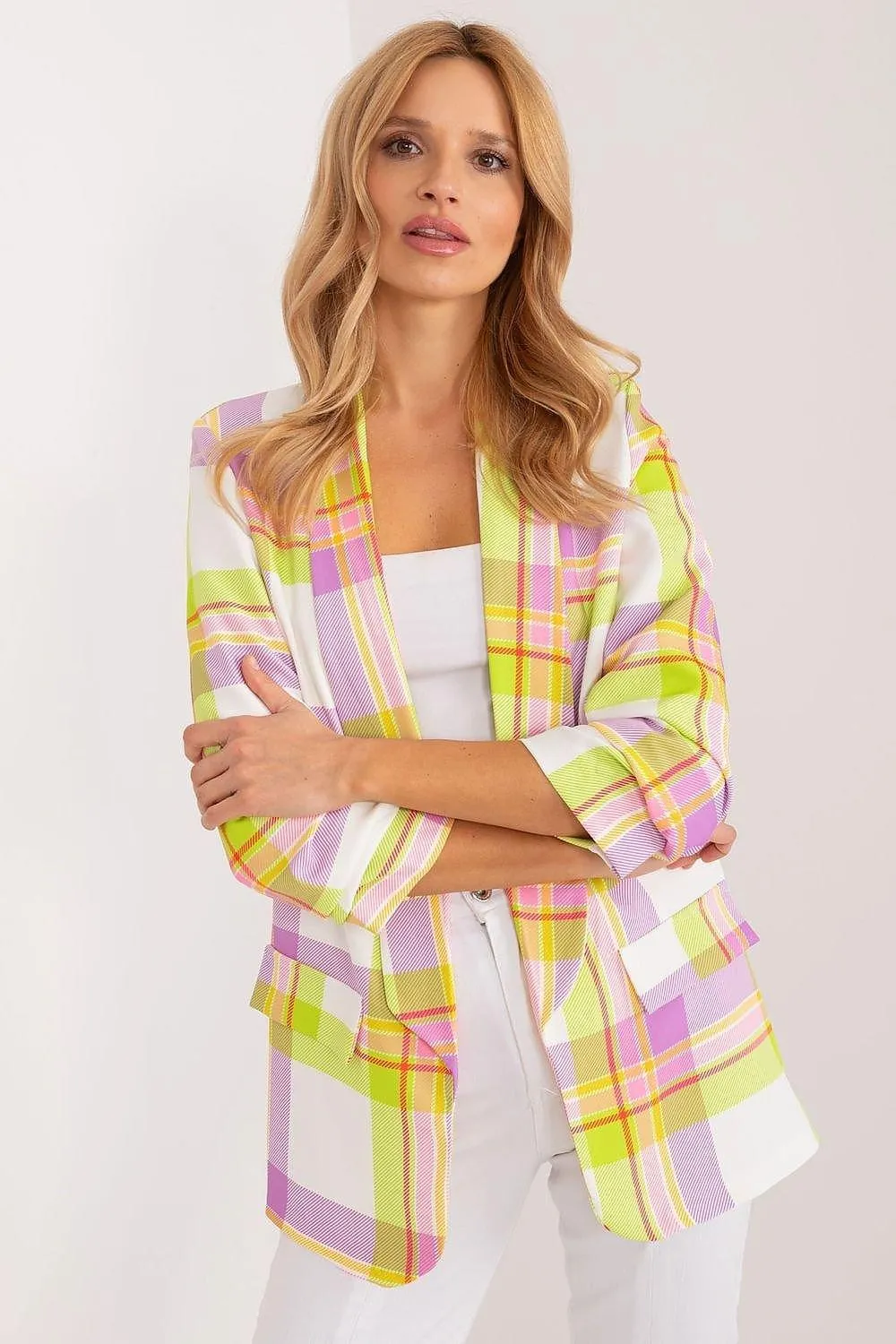 Chic Checkered Blazer for Effortless Summer Style by Italy Moda