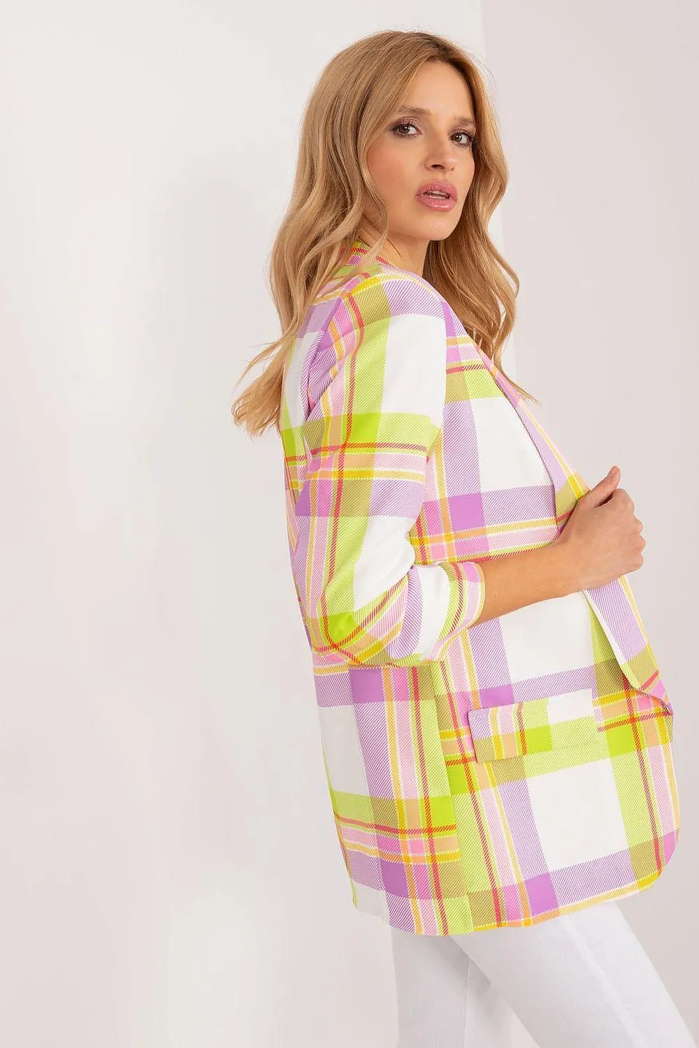 Chic Checkered Blazer for Effortless Summer Style by Italy Moda