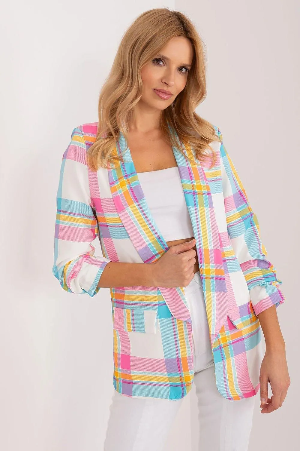 Chic Checkered Blazer for Effortless Summer Style by Italy Moda