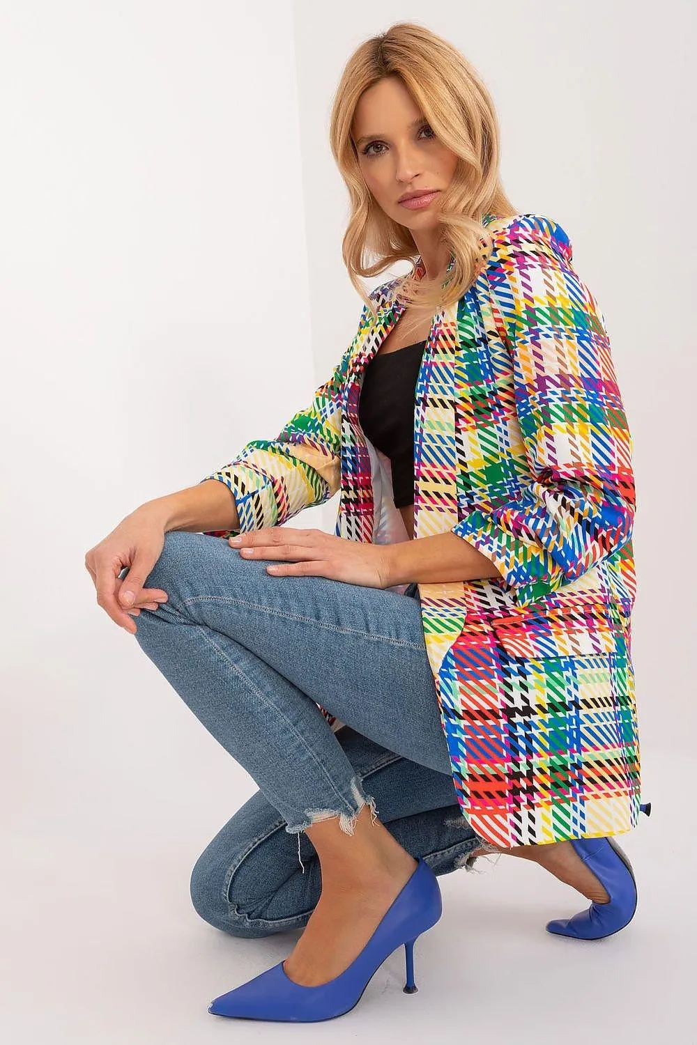 Chic Checkered Blazer for Effortless Summer Style by Italy Moda