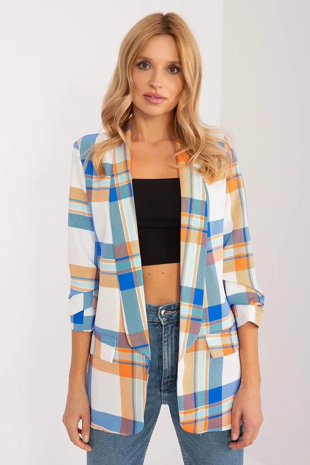 Chic Checkered Blazer for Effortless Summer Style by Italy Moda