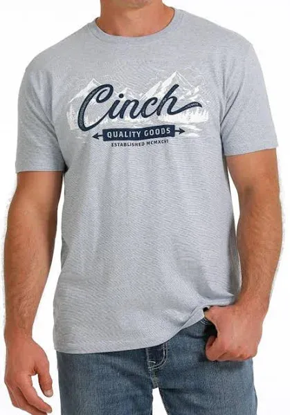 Cinch Classic Logo Tee ~ Heather Lt Blue