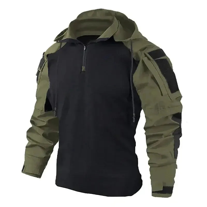 Combat Shirt Hoodies Wear resistant Tops Men Airsoft Tactical Shirts Long Sleeve Paintball Camping Hunting Clothing