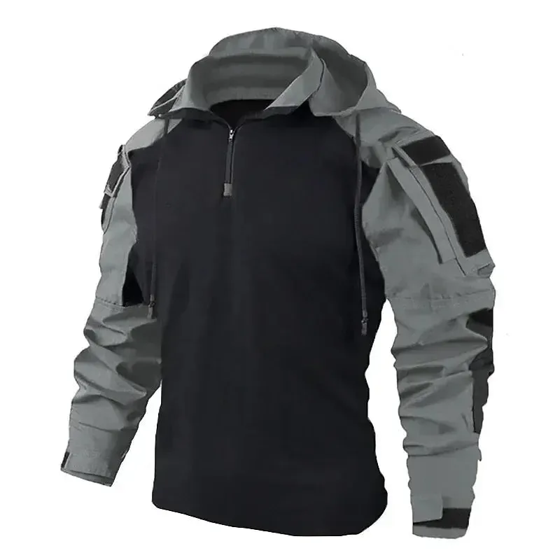 Combat Shirt Hoodies Wear resistant Tops Men Airsoft Tactical Shirts Long Sleeve Paintball Camping Hunting Clothing