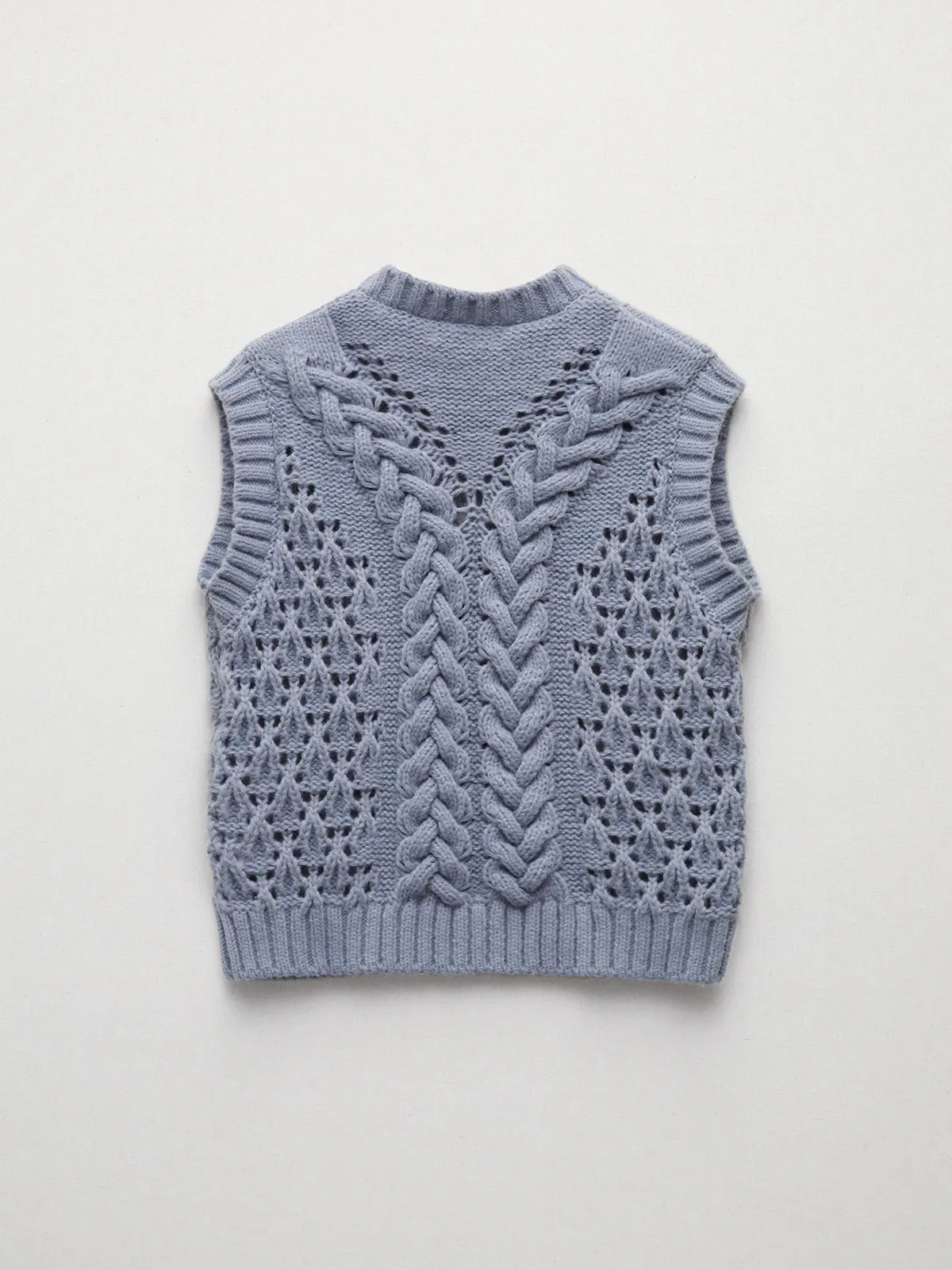 Crochet Cable Graceful Knit Sweater Vest