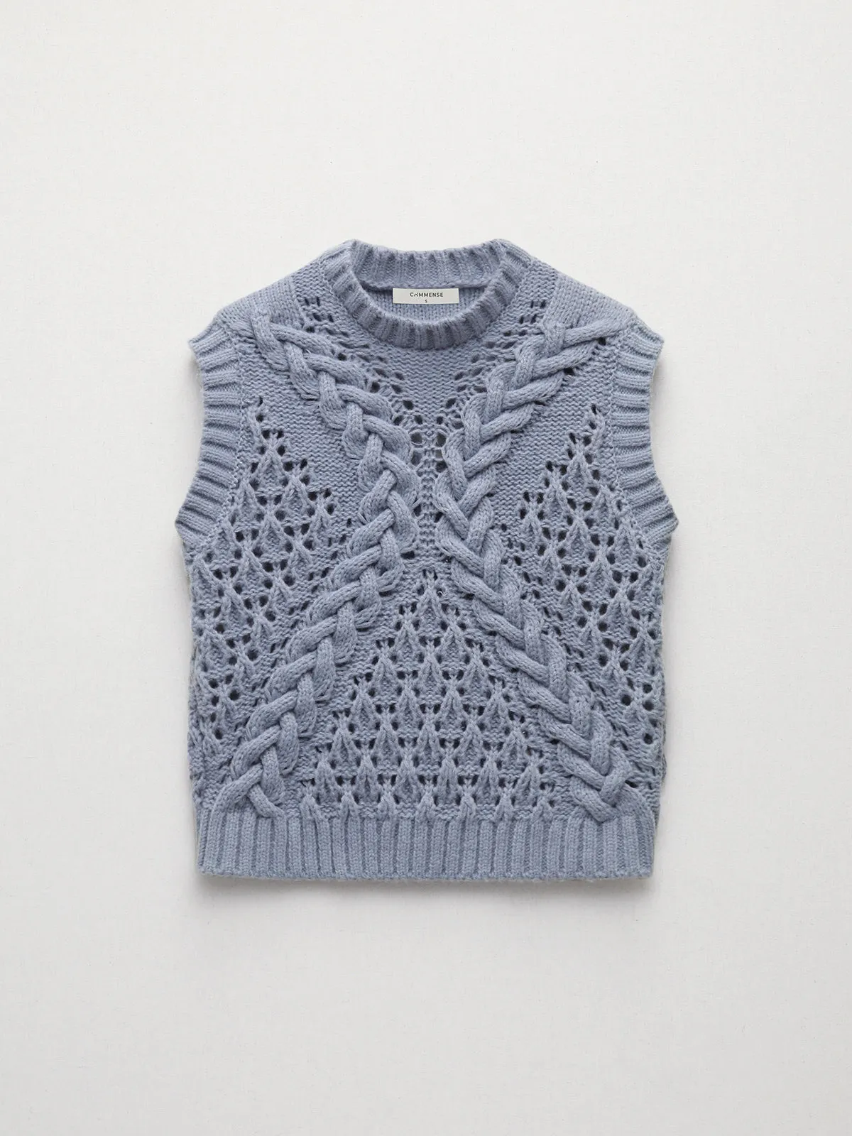 Crochet Cable Graceful Knit Sweater Vest