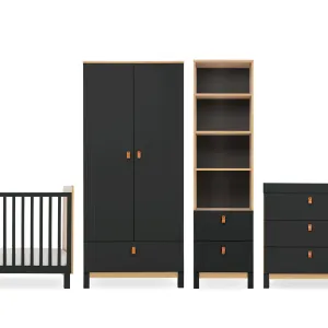 CuddleCo Rafi 4 Piece Room Set in Oak & Black