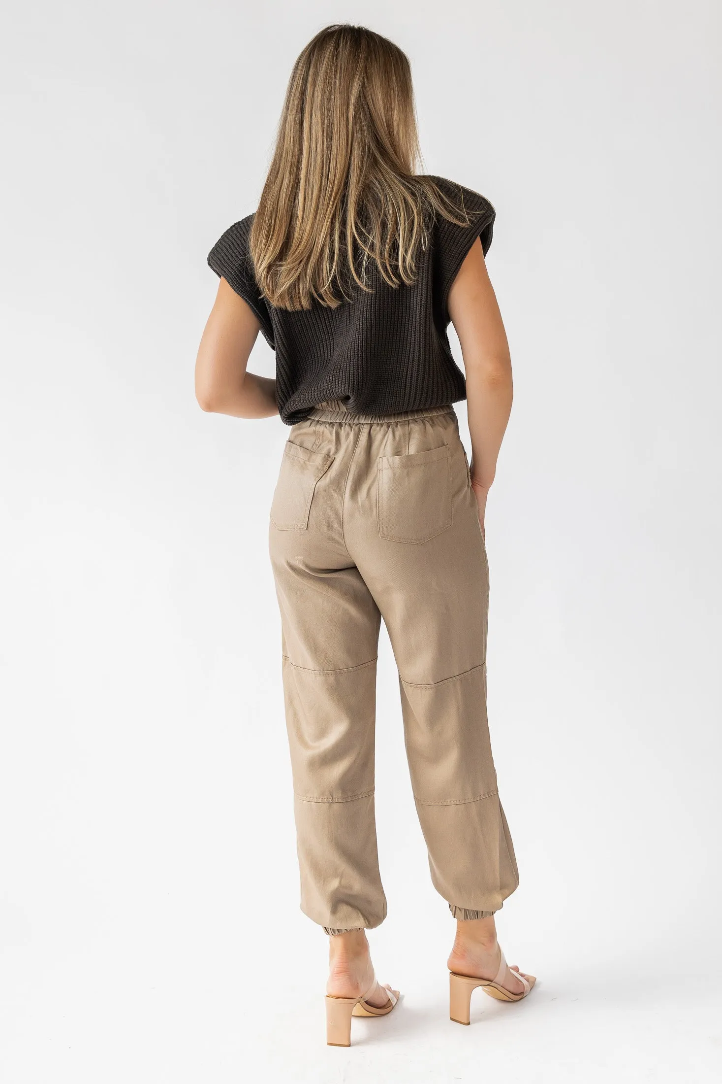 Dane Taupe Coated Cargo Pants - Final Sale