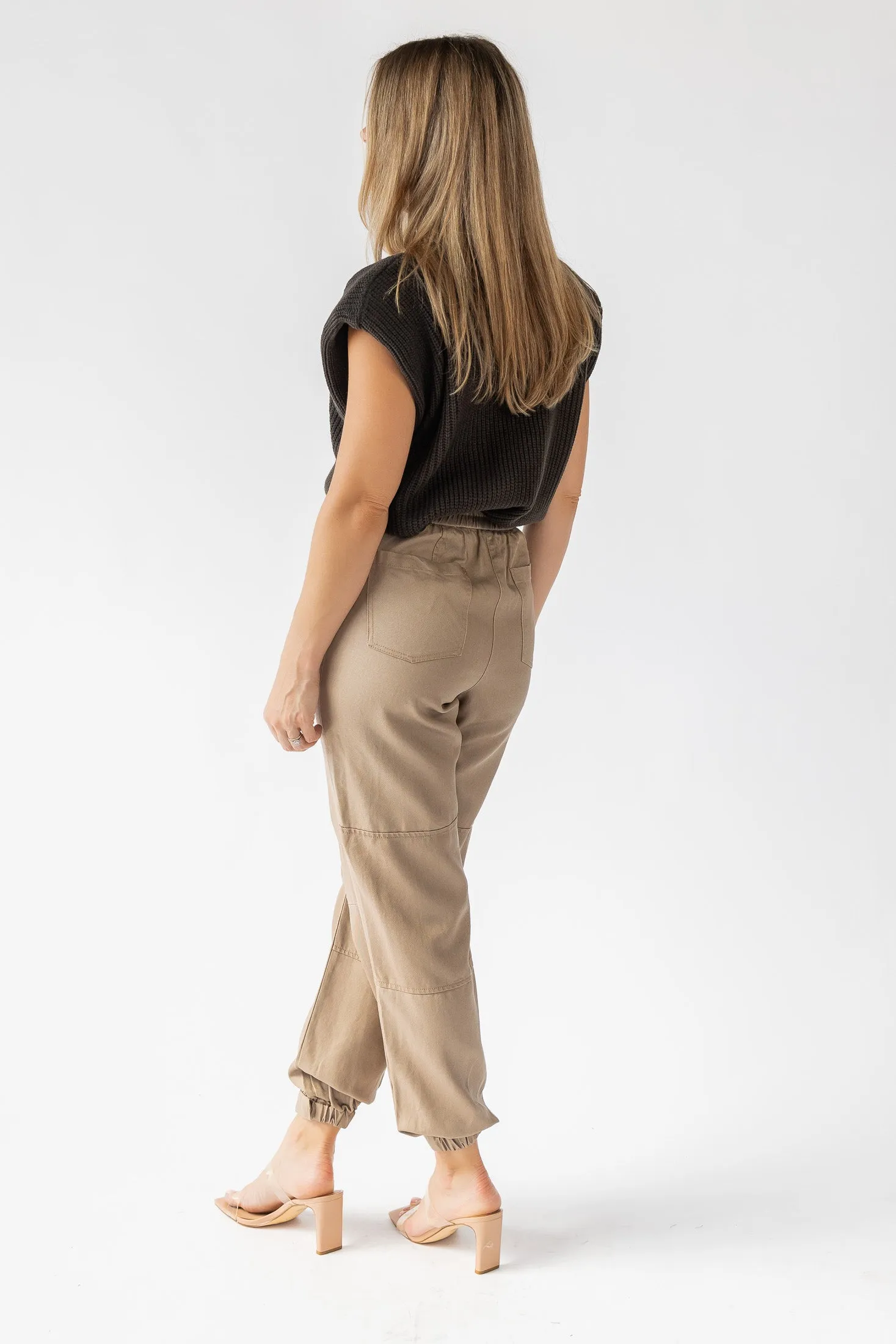 Dane Taupe Coated Cargo Pants - Final Sale