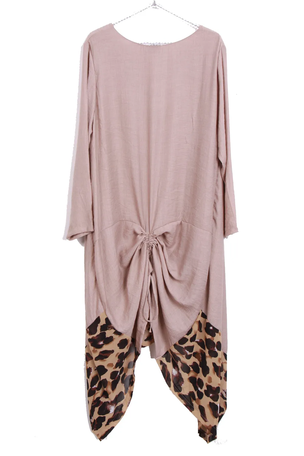 Drape Floaty Leopard Print Border Dress