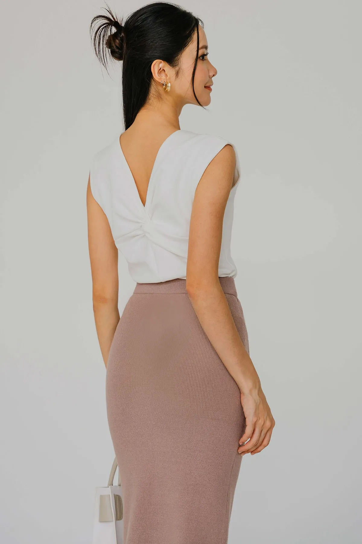 Dreamer Knit Midi Skirt (Pale Mauve)