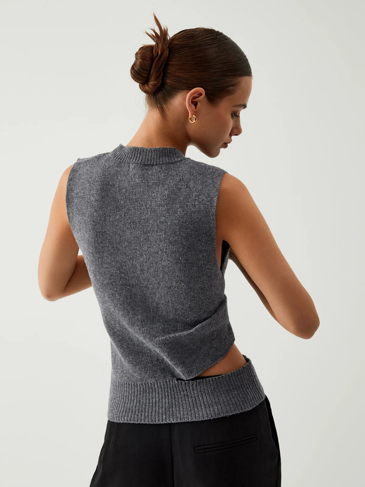 Enlighten Me Graceful Cutout Sweater Vest