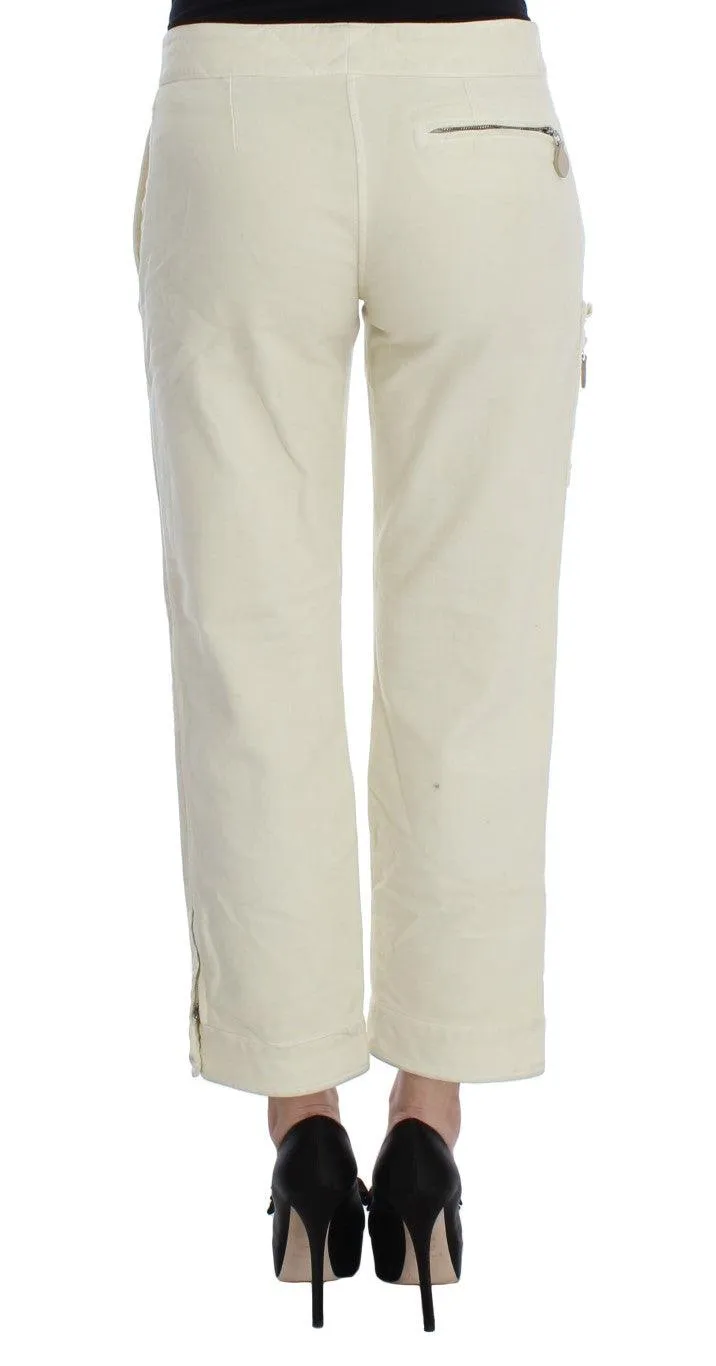 Ermanno Scervino Beige Capri Cropped Chic Pants