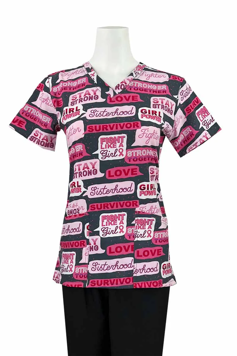 Essentials Women's Breast Cancer Awareness Print Top | BC Conversation Black