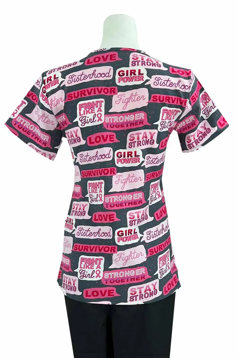 Essentials Women's Breast Cancer Awareness Print Top | BC Conversation Black