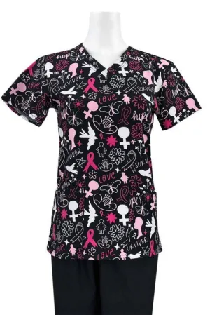 Essentials Women's Breast Cancer Awareness Print Top | Ribbons of Hope