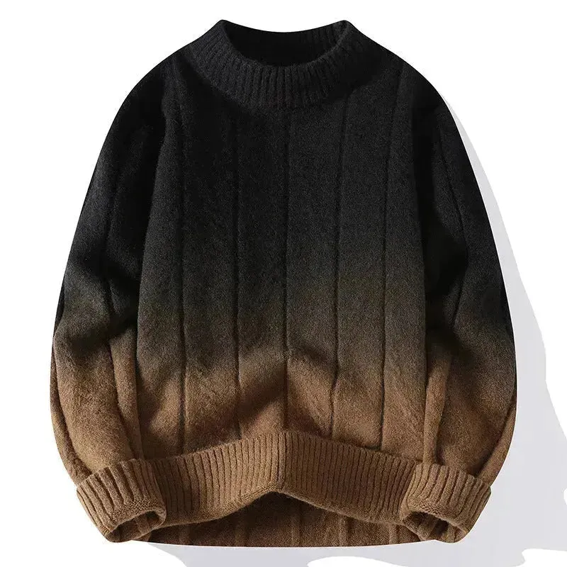 Fall Winter Gradient High-grade woolen Pullover Sweater for Men