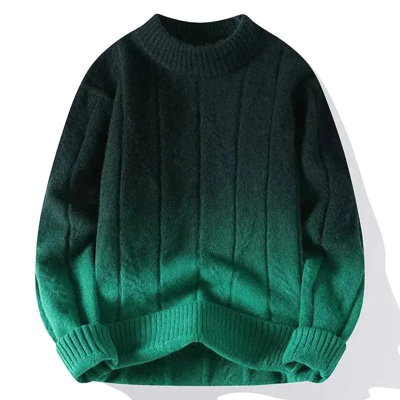 Fall Winter Gradient High-grade woolen Pullover Sweater for Men