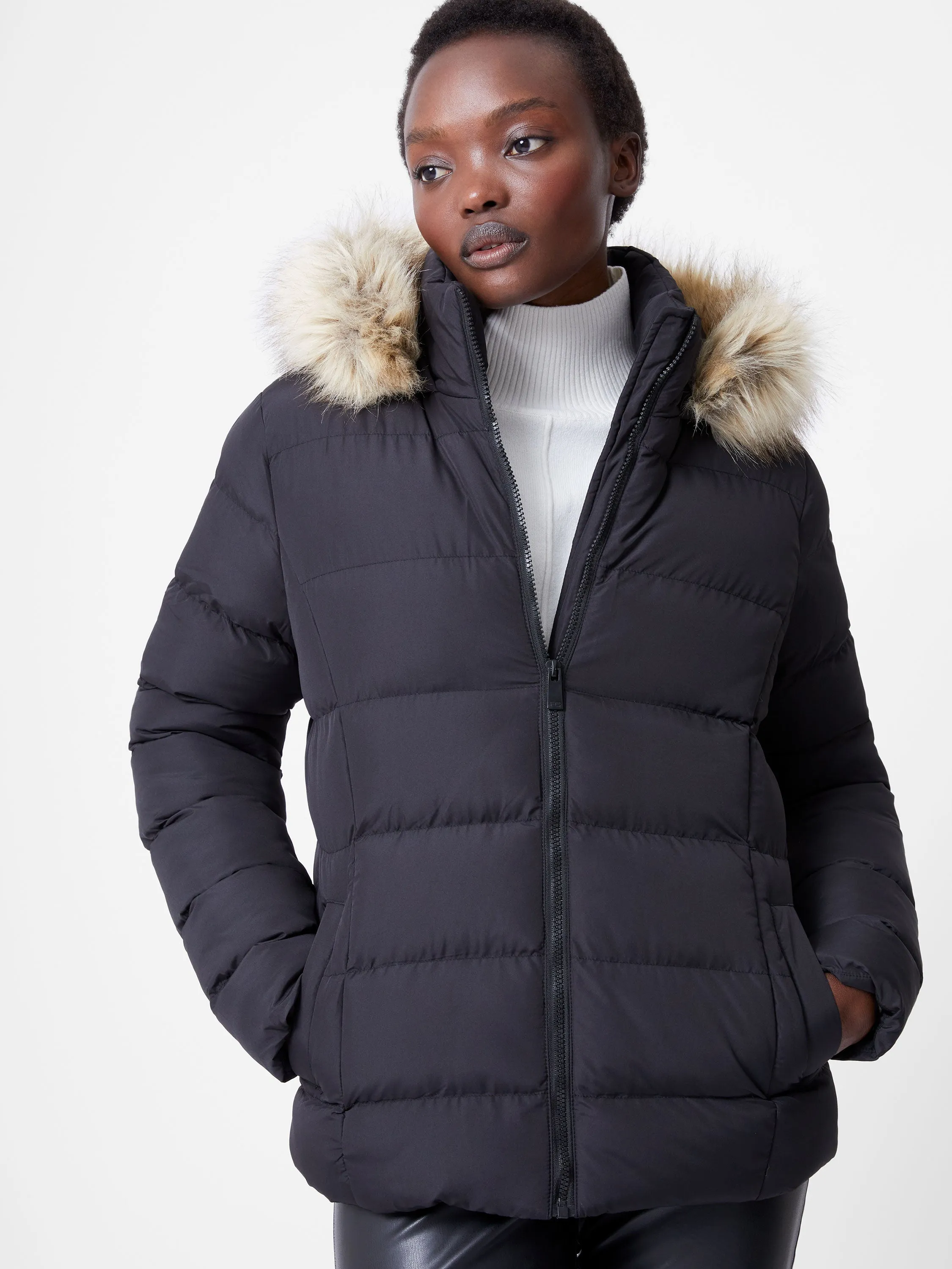 Faux Fur Hooded Puffer Jacket