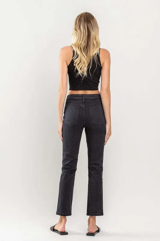 FINAL SALE ~ VERVET High Rise Ankle Straight Black Jean