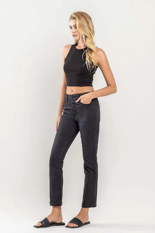 FINAL SALE ~ VERVET High Rise Ankle Straight Black Jean