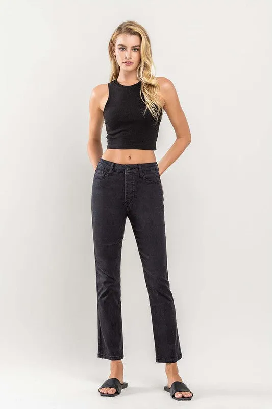 FINAL SALE ~ VERVET High Rise Ankle Straight Black Jean