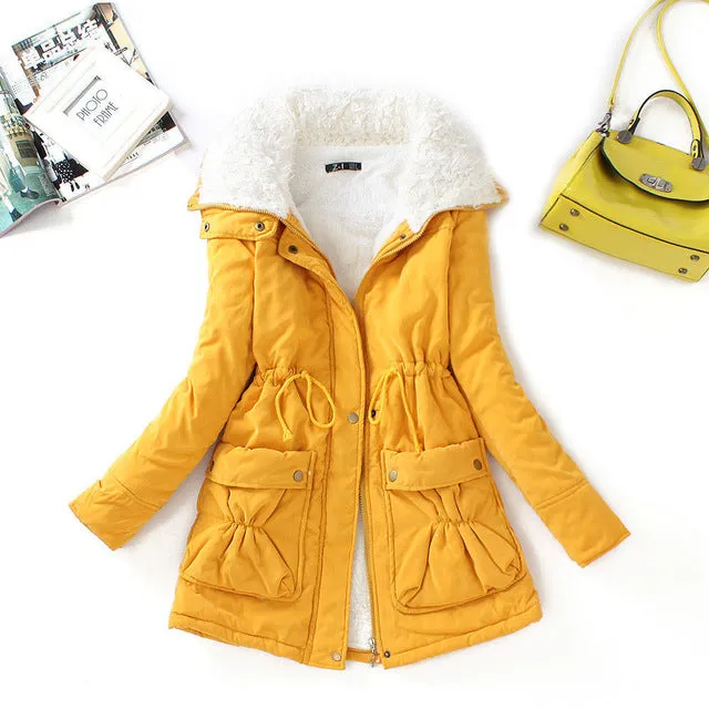 Fitaylor Winter Cotton Coat Women Slim Snow Outwear-long Wadded Jacket