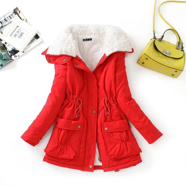 Fitaylor Winter Cotton Coat Women Slim Snow Outwear-long Wadded Jacket