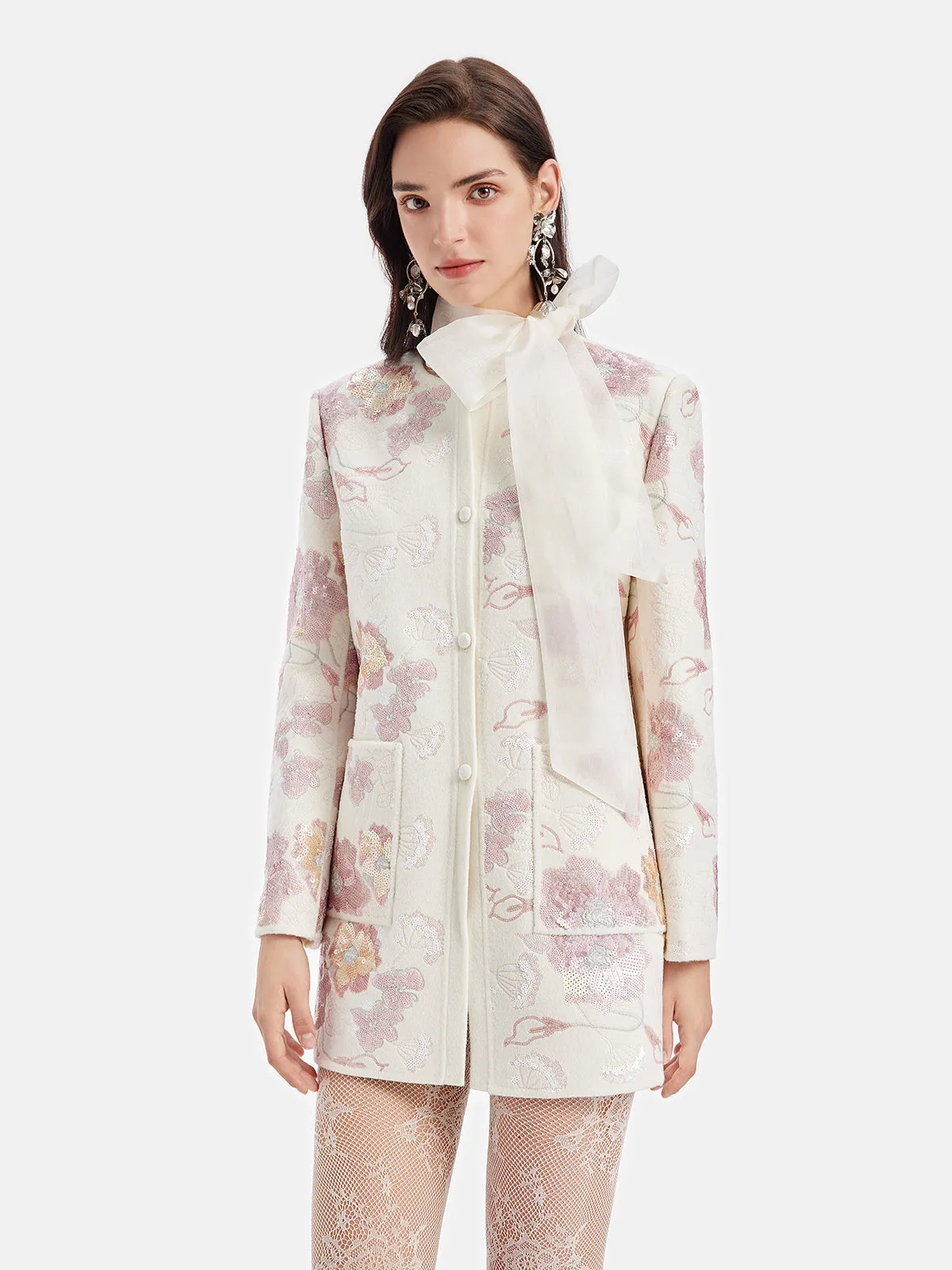 French Embroidered Satin Jacket