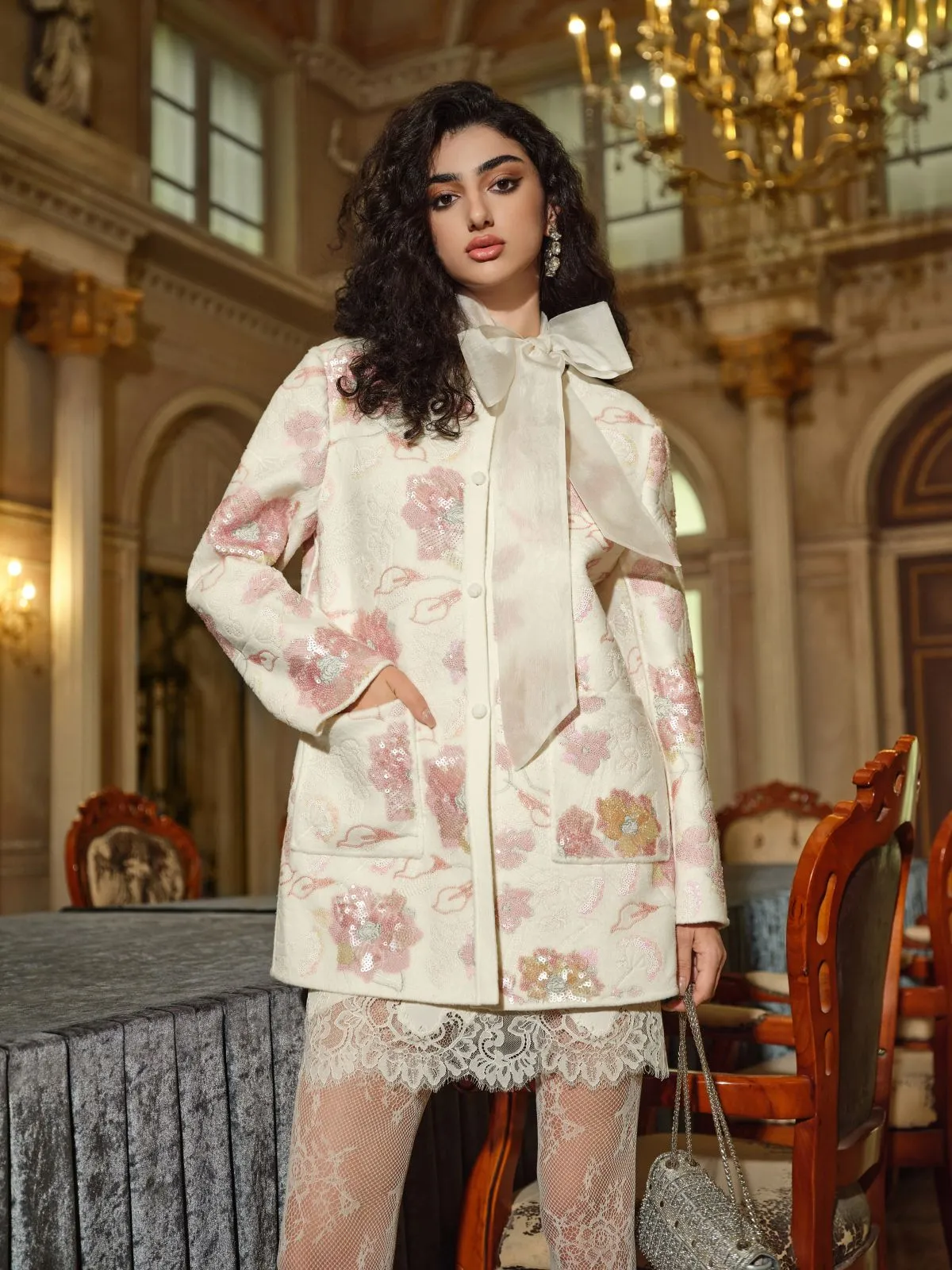 French Embroidered Satin Jacket