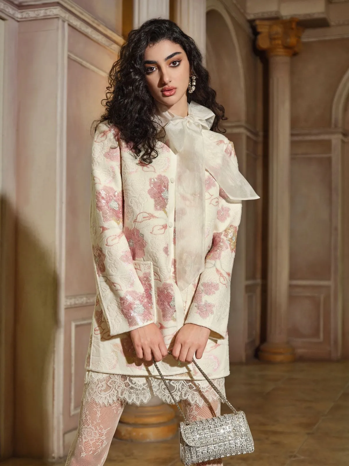 French Embroidered Satin Jacket