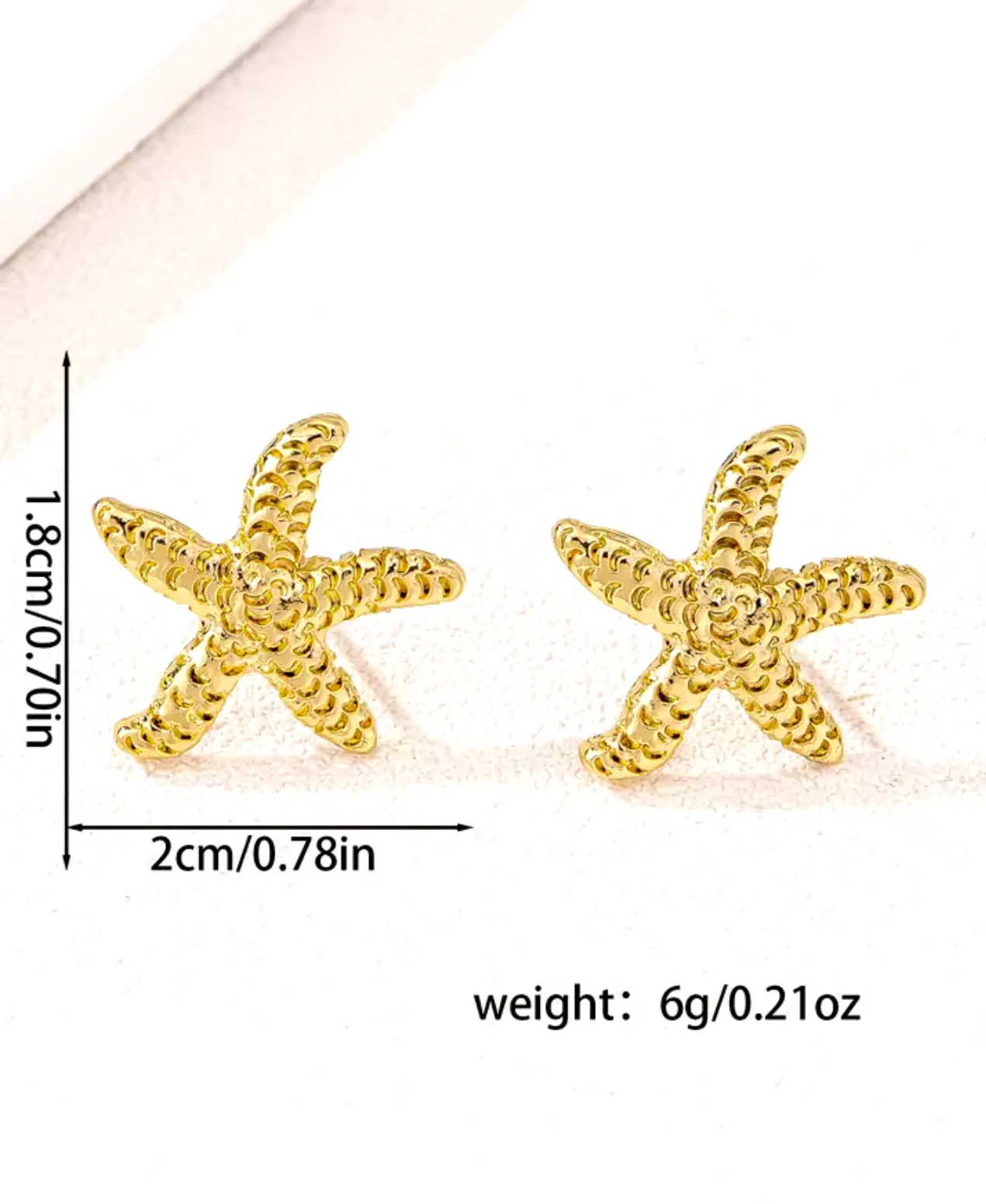 Gold  Starfish Earring