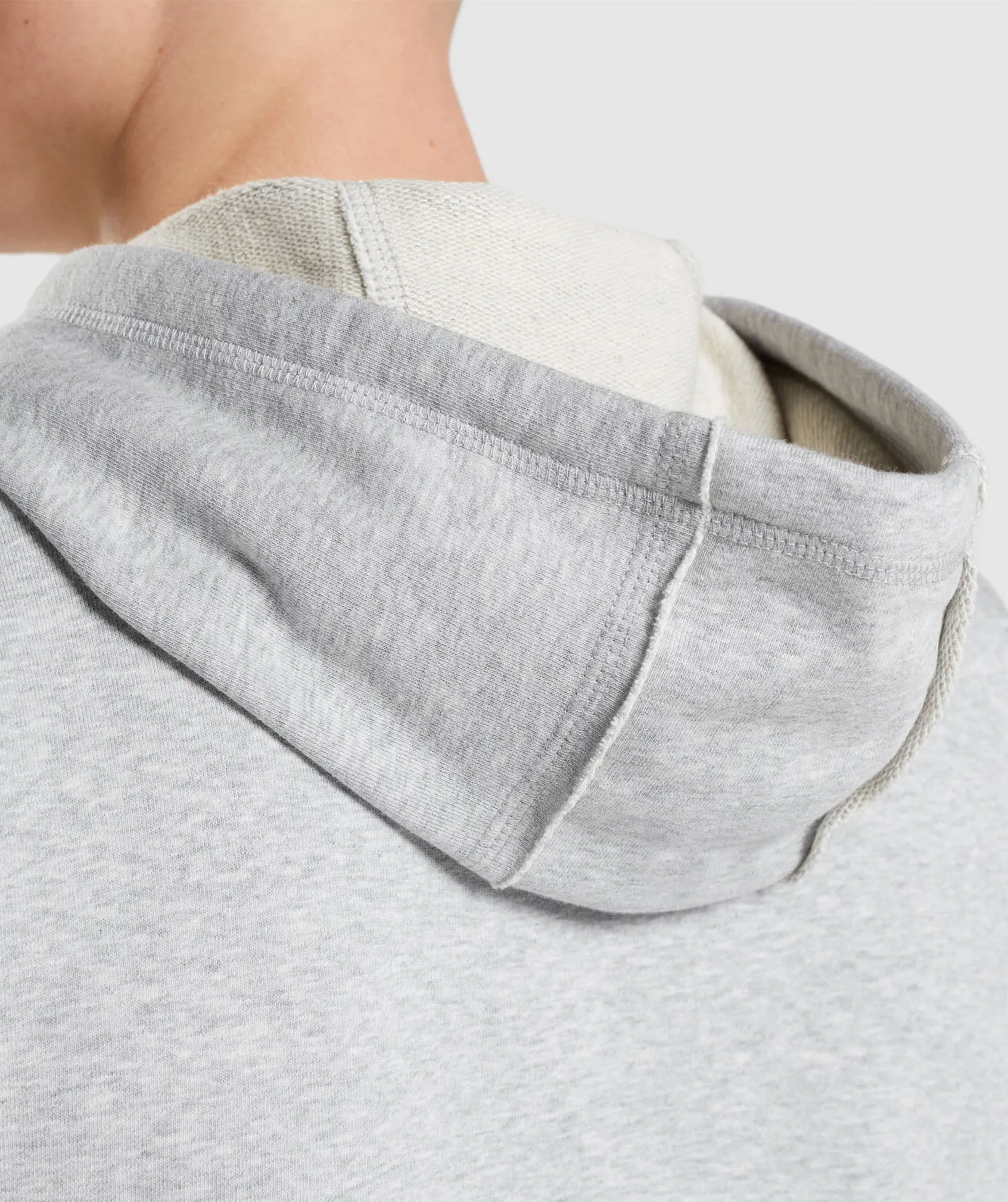 Gymshark Legacy Drop Arm Hoodie - Light Grey Core Marl