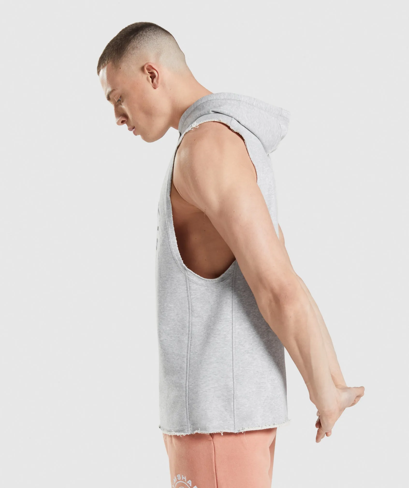 Gymshark Legacy Drop Arm Hoodie - Light Grey Core Marl