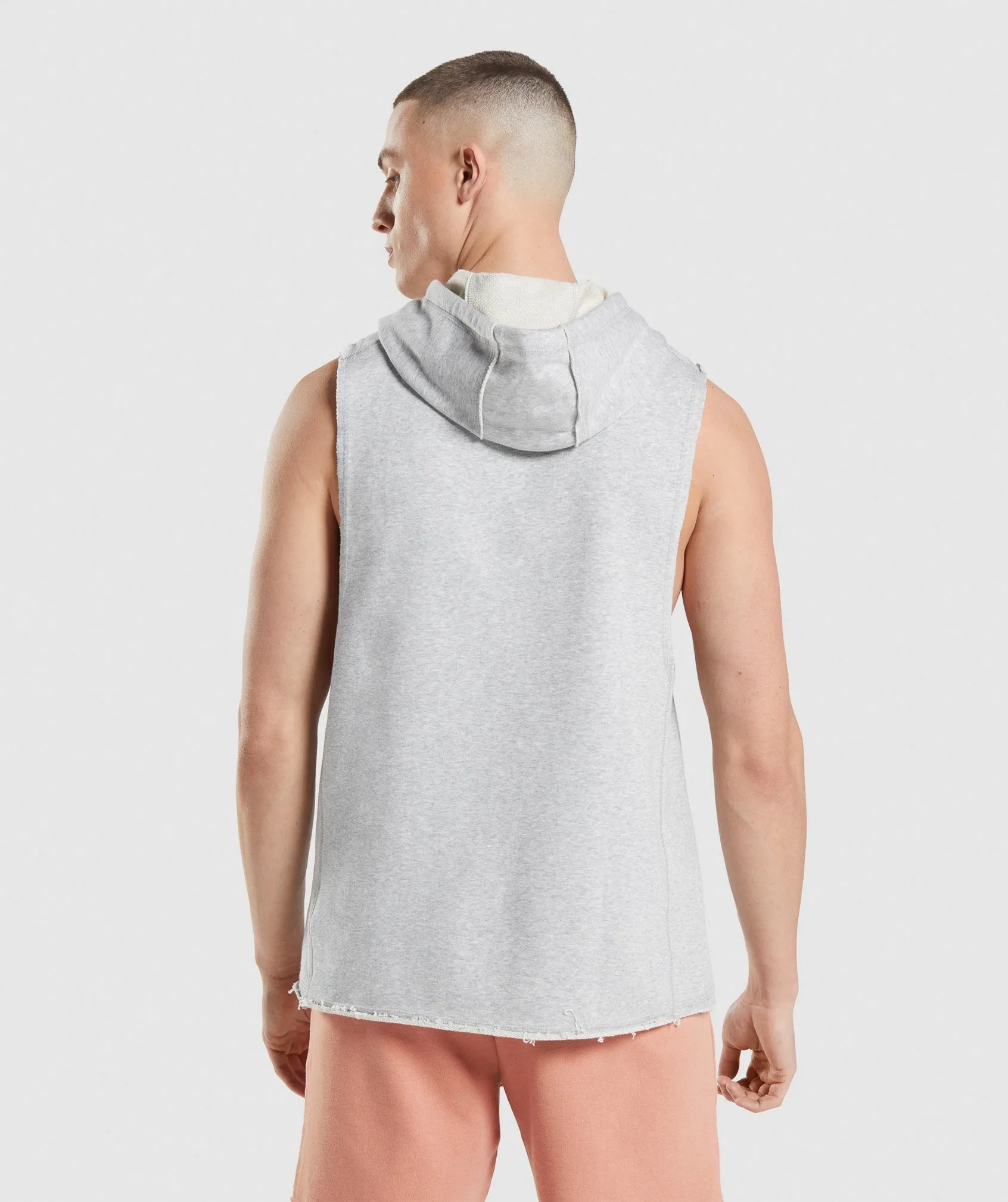 Gymshark Legacy Drop Arm Hoodie - Light Grey Core Marl