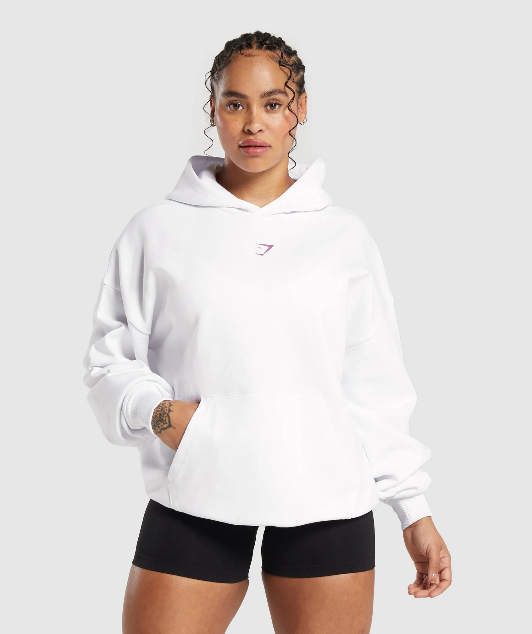 Gymshark Movin' Metal Graphic Hoodie - White