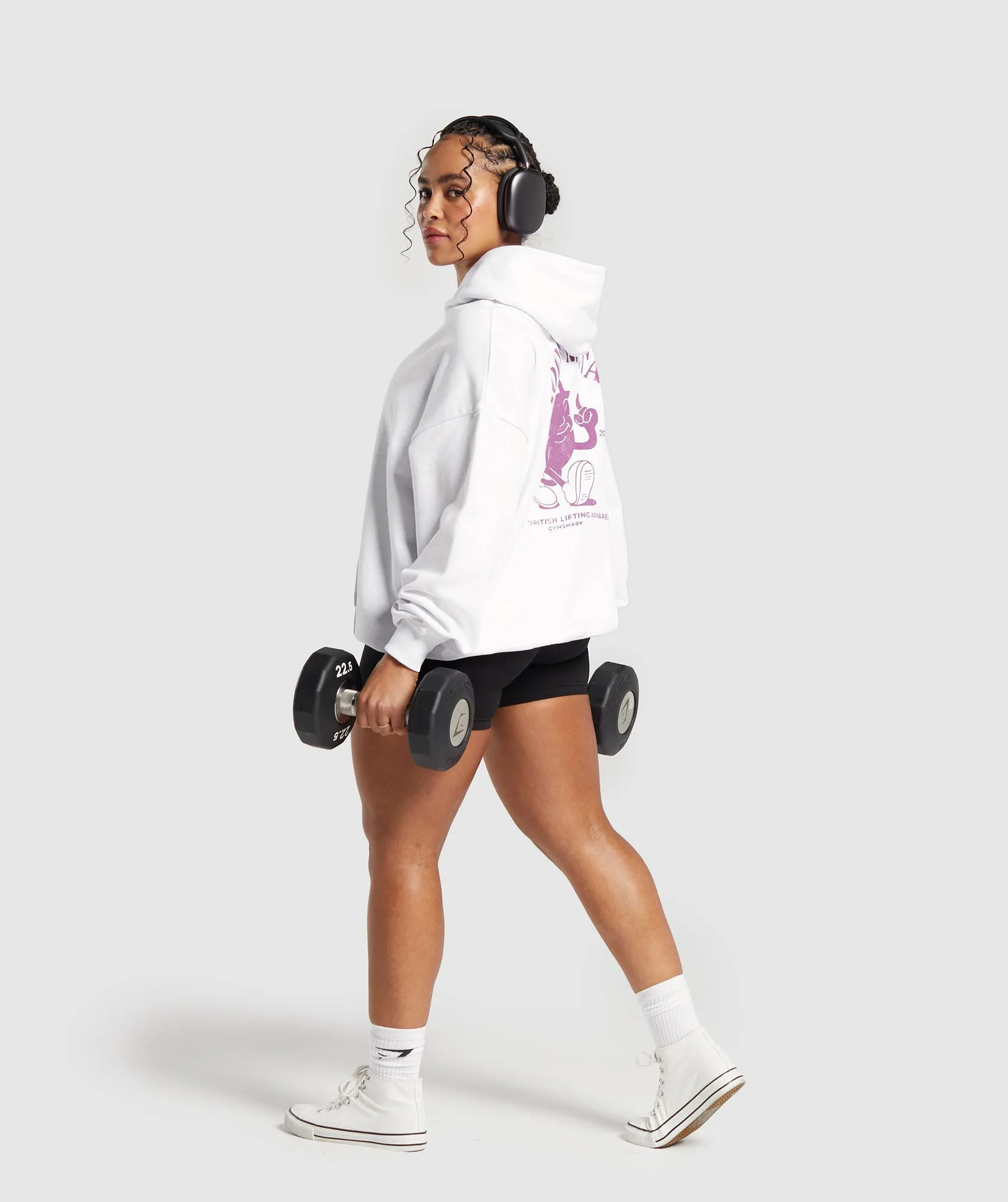 Gymshark Movin' Metal Graphic Hoodie - White