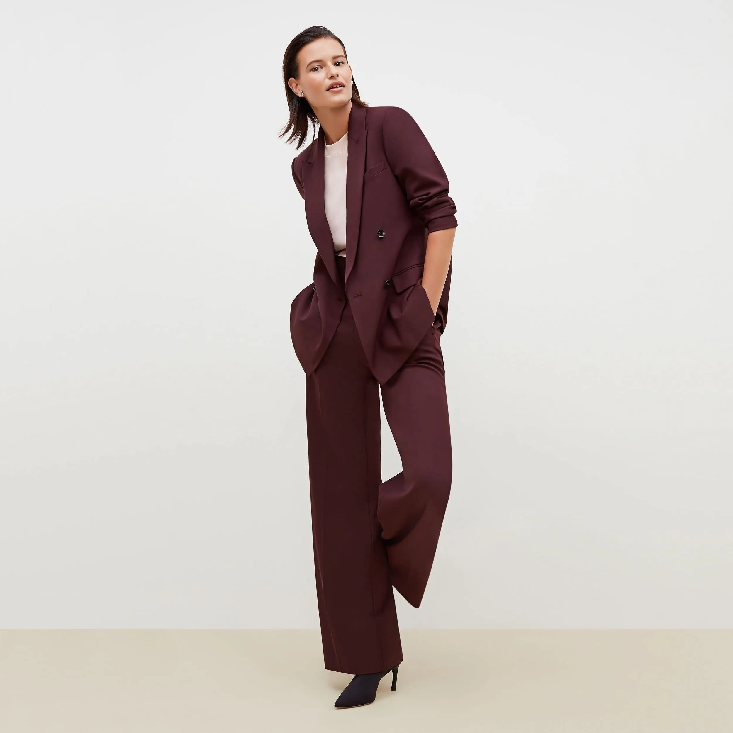 Hadley Pant - Sharkskin :: Garnet