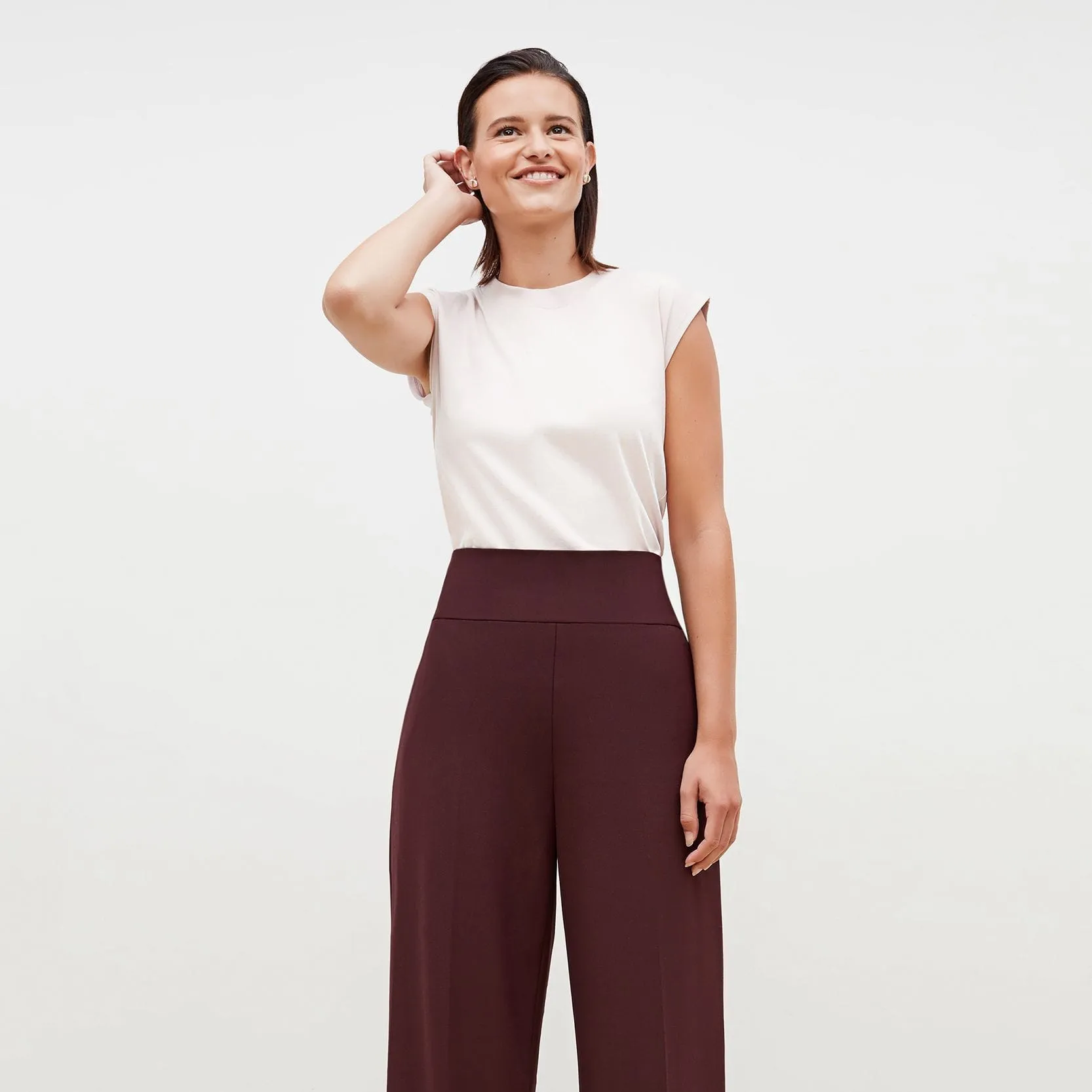 Hadley Pant - Sharkskin :: Garnet