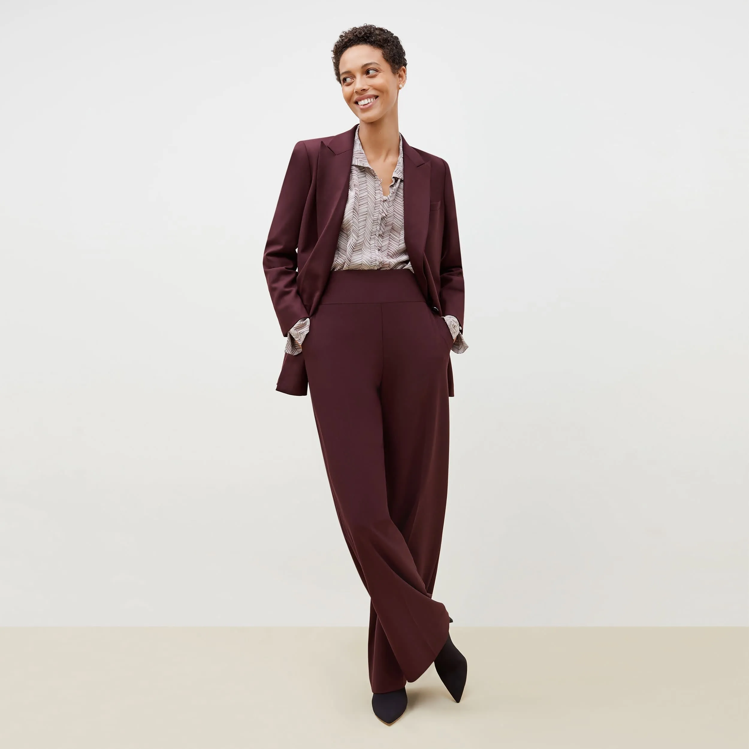 Hadley Pant - Sharkskin :: Garnet