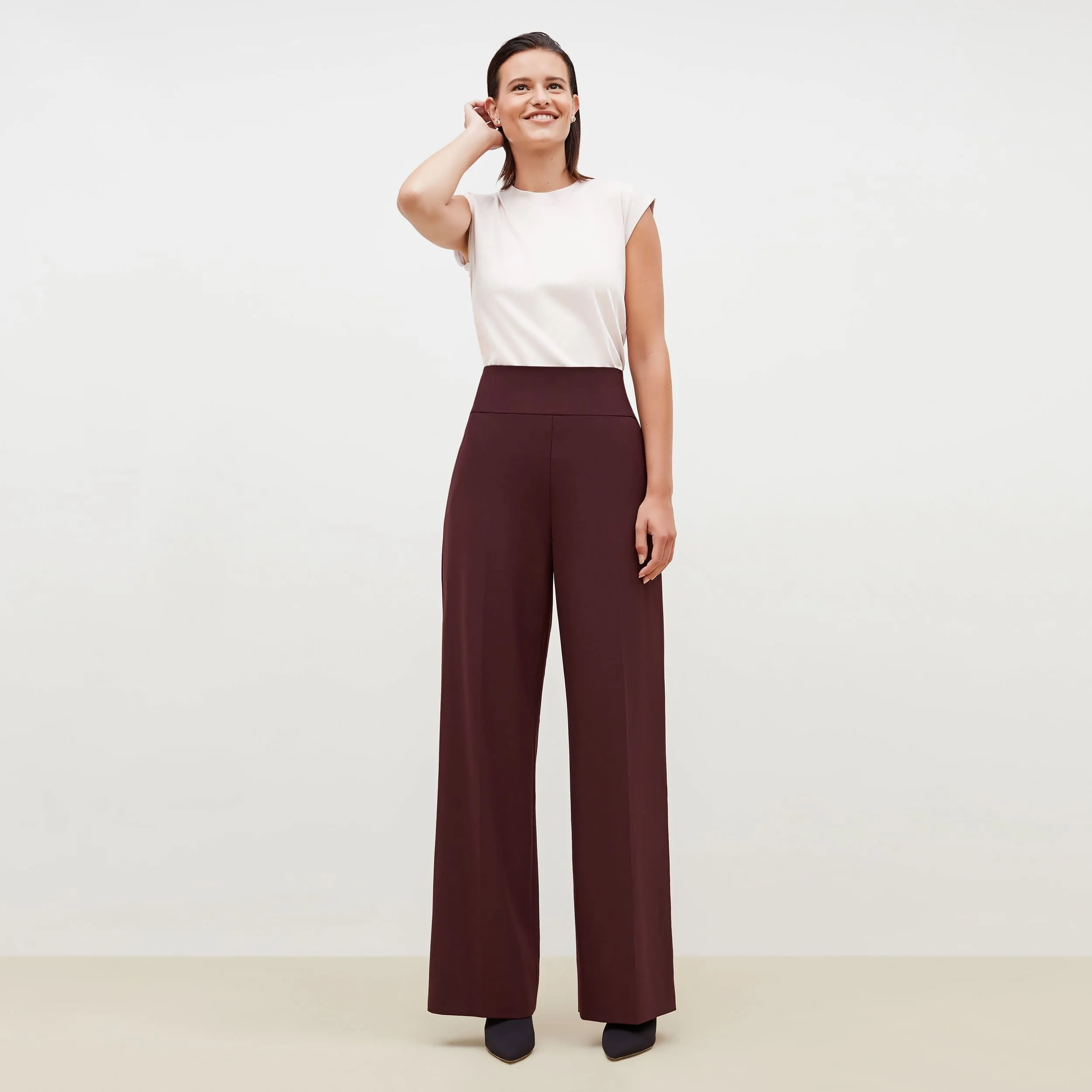 Hadley Pant - Sharkskin :: Garnet