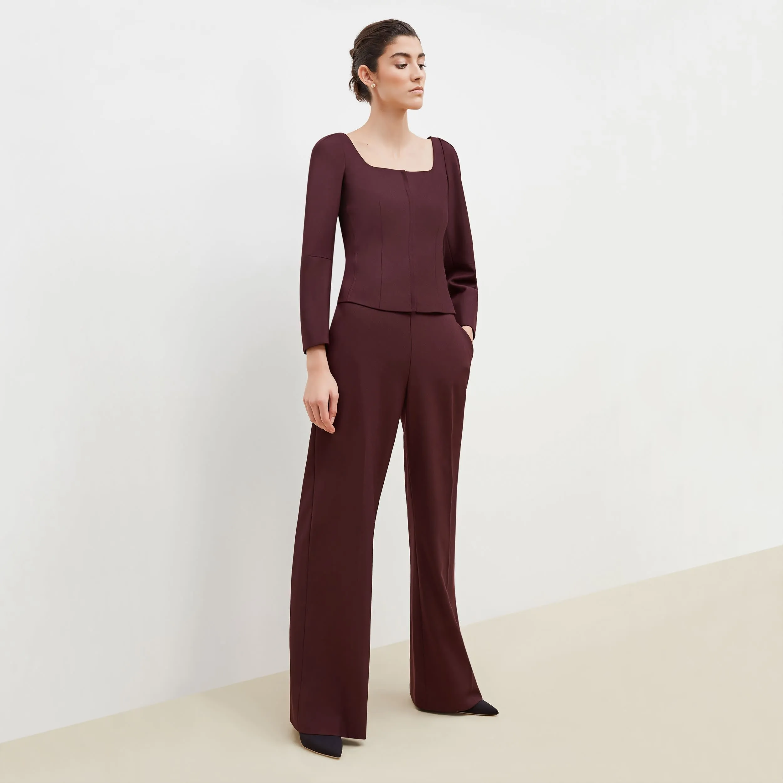 Hadley Pant - Sharkskin :: Garnet