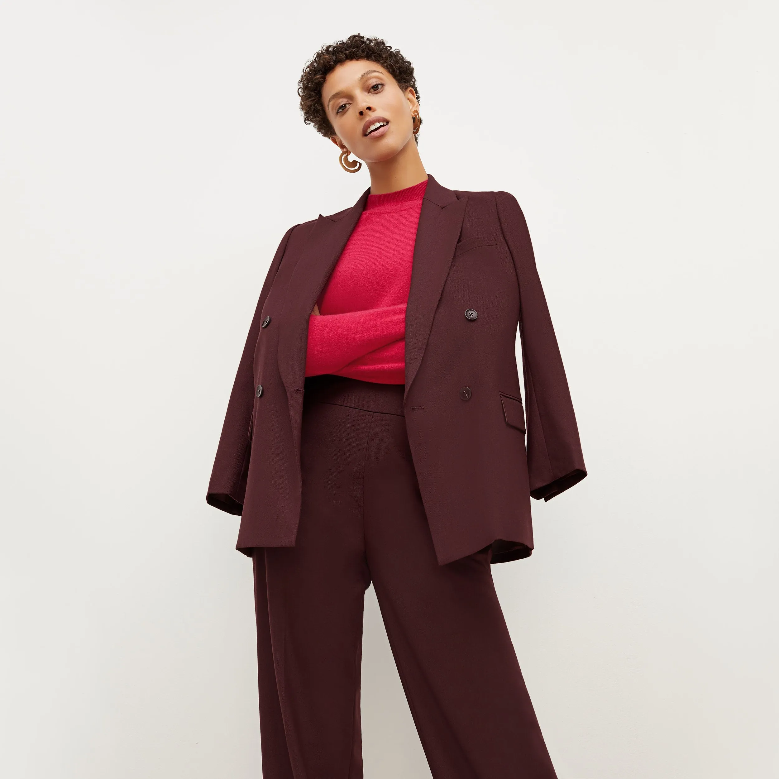 Hadley Pant - Sharkskin :: Garnet