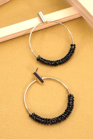 Here's The Situation Seed Bead Hoops Black