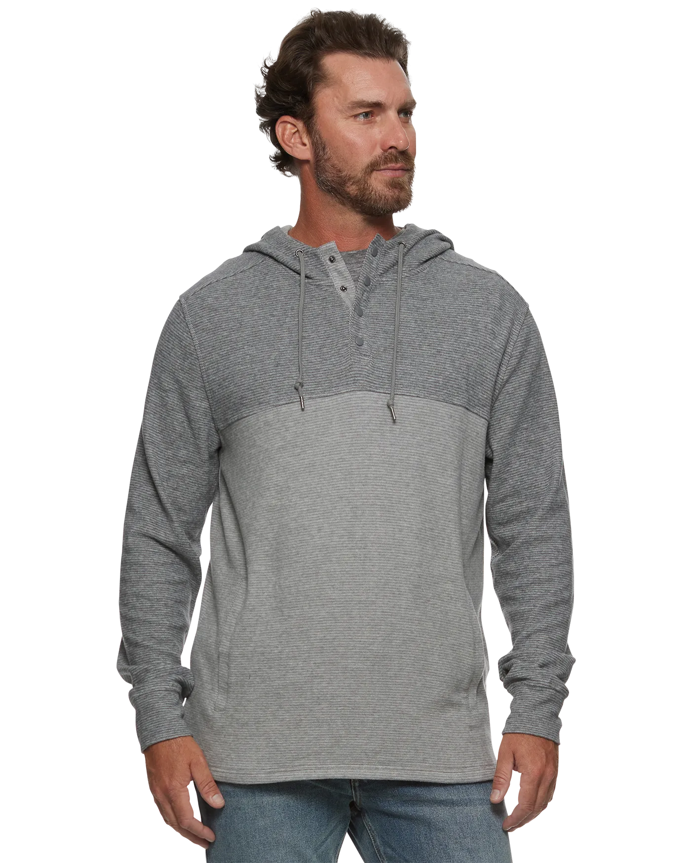 HERO STRETCH KNIT HOODED HENLEY