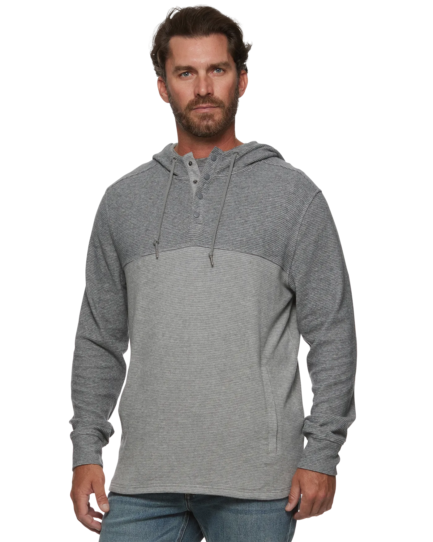 HERO STRETCH KNIT HOODED HENLEY