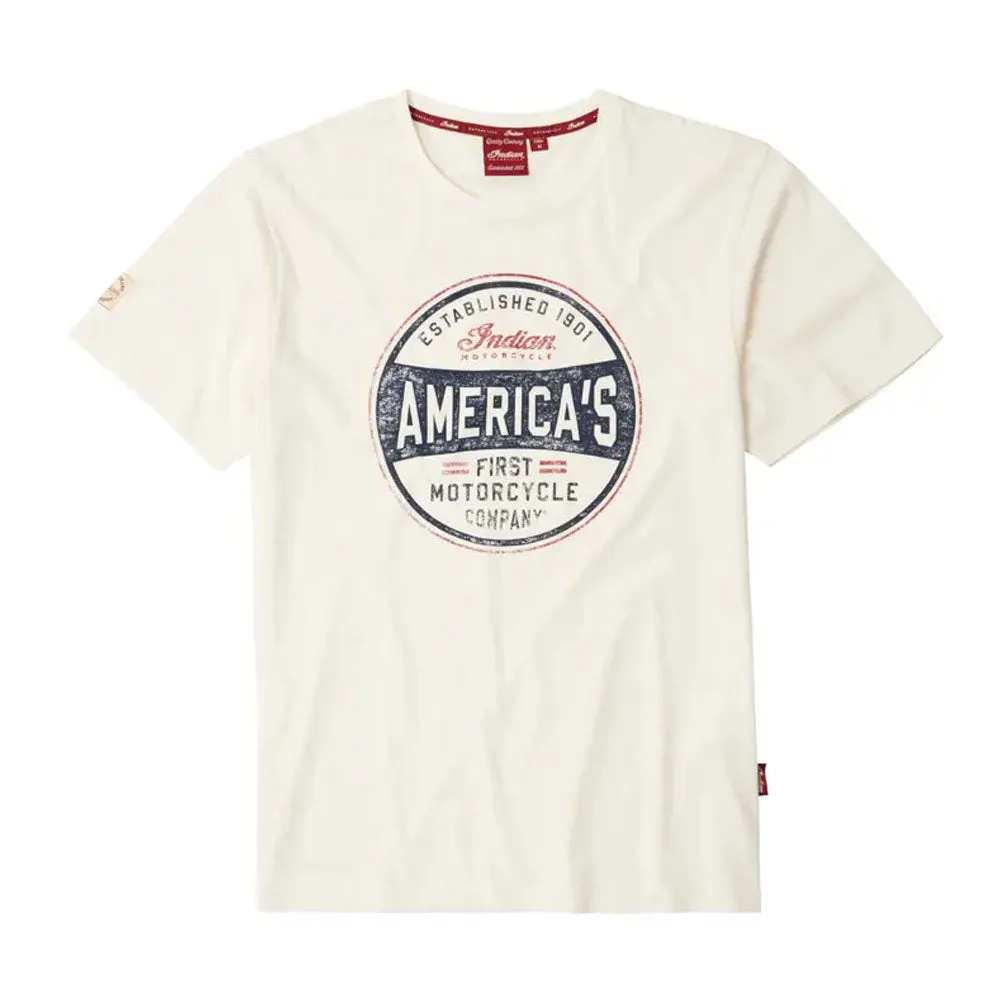 Indian Motorcycle Mens America's First T-Shirt White